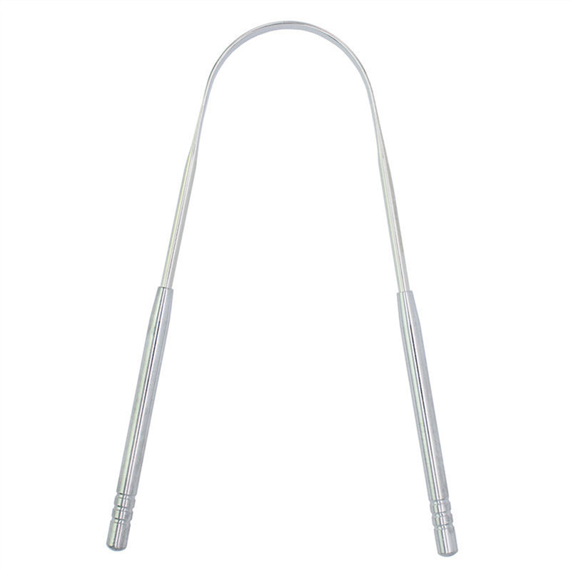 Dental Stainless Steel Tongue Tounge Clean Scraper Bad Breath Sweeper New