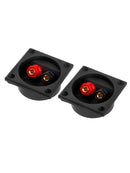 2pcs 2-Way Speaker Box Terminal Binding Post Square Screw Cup Connector Black