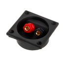 2pcs 2-Way Speaker Box Terminal Binding Post Square Screw Cup Connector Black