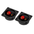 2pcs 2-Way Speaker Box Terminal Binding Post Square Screw Cup Connector Black