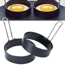 2Egg Frying Rings Non Stick Stainless Pancake Mold Handle Circle Round Fried Mol