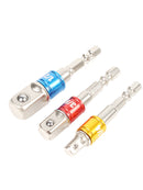 3 x Socket Adapter Set Hex Shank to 1/4" 3/8" 1/2" Impact Driver Drill New Hot