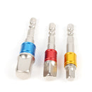 3 x Socket Adapter Set Hex Shank to 1/4" 3/8" 1/2" Impact Driver Drill New Hot