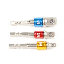 3 x Socket Adapter Set Hex Shank to 1/4" 3/8" 1/2" Impact Driver Drill New Hot