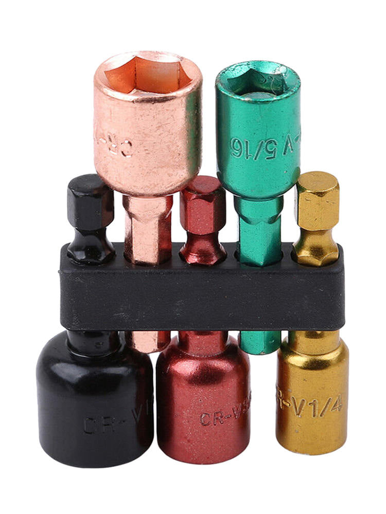 1/4 5/16 3/8-1/2 Drill Bit Socket Magnetic Nut Driver Set Hex Shank Adapter