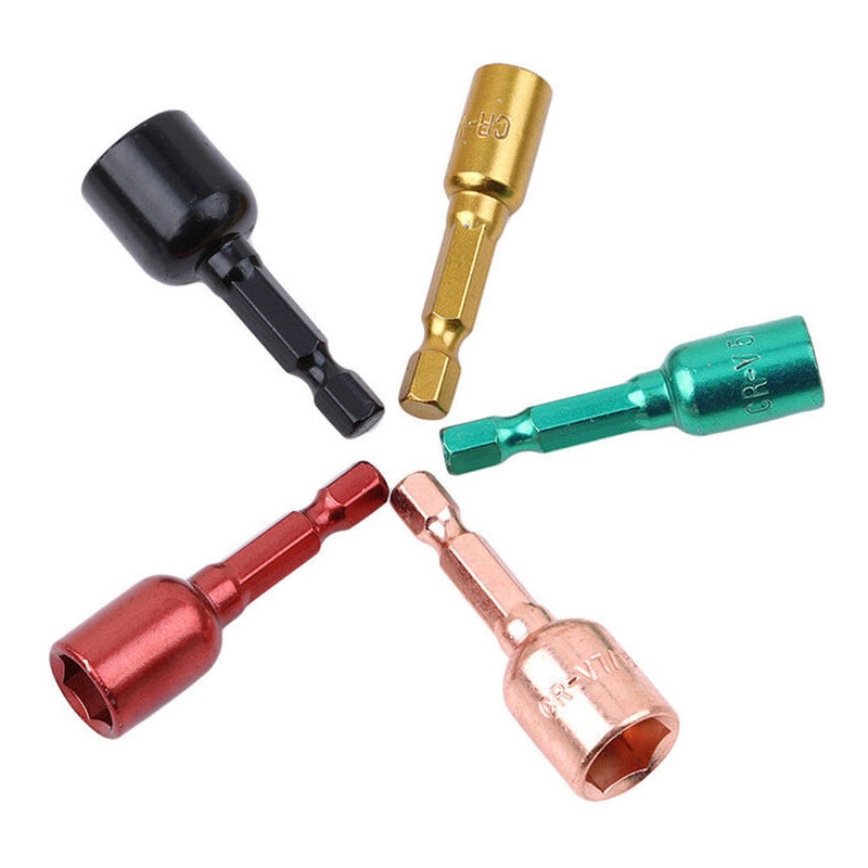 1/4 5/16 3/8-1/2 Drill Bit Socket Magnetic Nut Driver Set Hex Shank Adapter