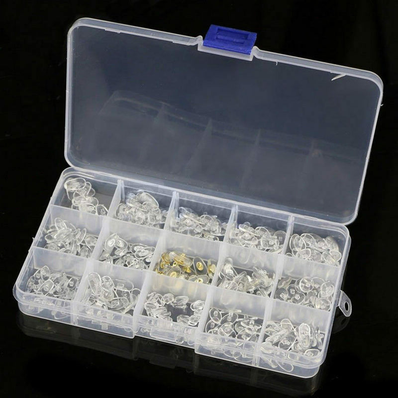 150Pairs Silicone Screw On Push In Glasses Nose Pads Eyeglass Eyewear Repair Kit