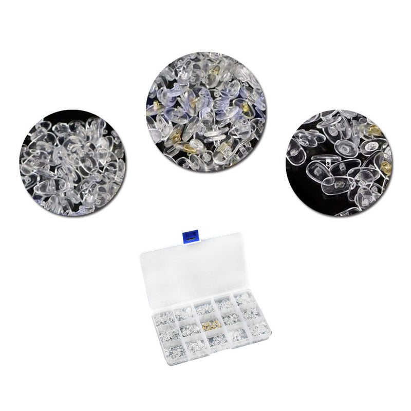 300 x Silicone Screw On Push In Glasses Nose Pads Eyeglass Eyewear Repair Tools