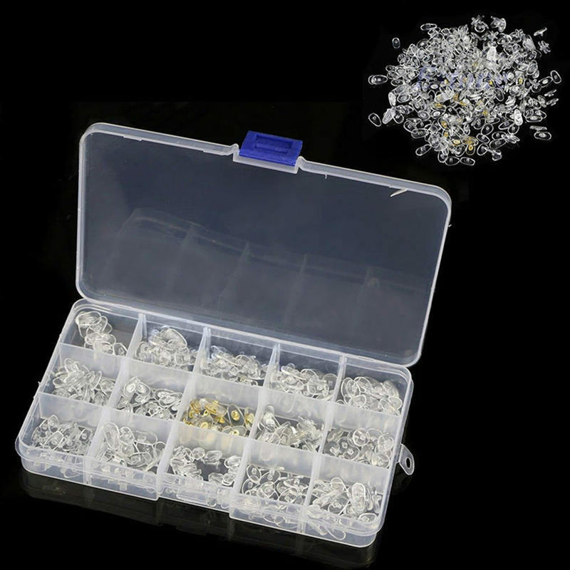150Pairs Silicone Screw On Push In Glasses Nose Pads Eyeglass Eyewear Repair Kit