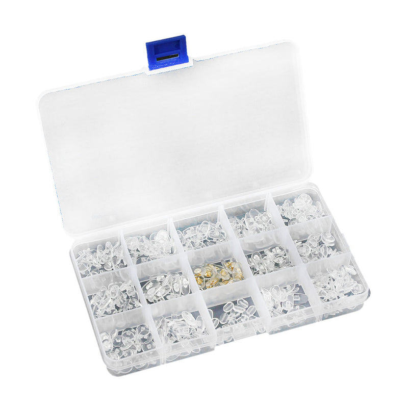 150Pairs Silicone Screw On Push In Glasses Nose Pads Eyeglass Eyewear Repair Kit