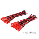 10 Pairs JST 2Pin Connector Male Female Plug Cable Wire For Battery LED Lights