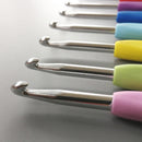 8xDIY Yarn Needles Multi-color Soft Grip Handle Aluminum Crochet Hook Knit Tools
