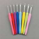 8X Multi-color Soft Grip Handle Aluminum Crochet Hook Knitting Needles Kit