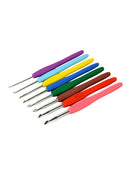 8 pcs Crochet Hook Set Plastic Grip Handles Knitting Needles Aluminum Durable