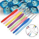 8X Multi-color Soft Grip Handle Aluminum Crochet Hook Knitting Needles Kit