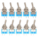 Mini Latching Toggle Switch SPST ON-OFF AC 6A 125V 2 Pin Flick BLUE