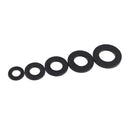 350pcs 7 Sizes Black Nylon Flat Washer Assortment Kit Set M2 M2.5/M3/M4/M5/M6/M8