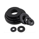 350pcs 7 Sizes Black Nylon Flat Washer Assortment Kit Set M2 M2.5/M3/M4/M5/M6/M8