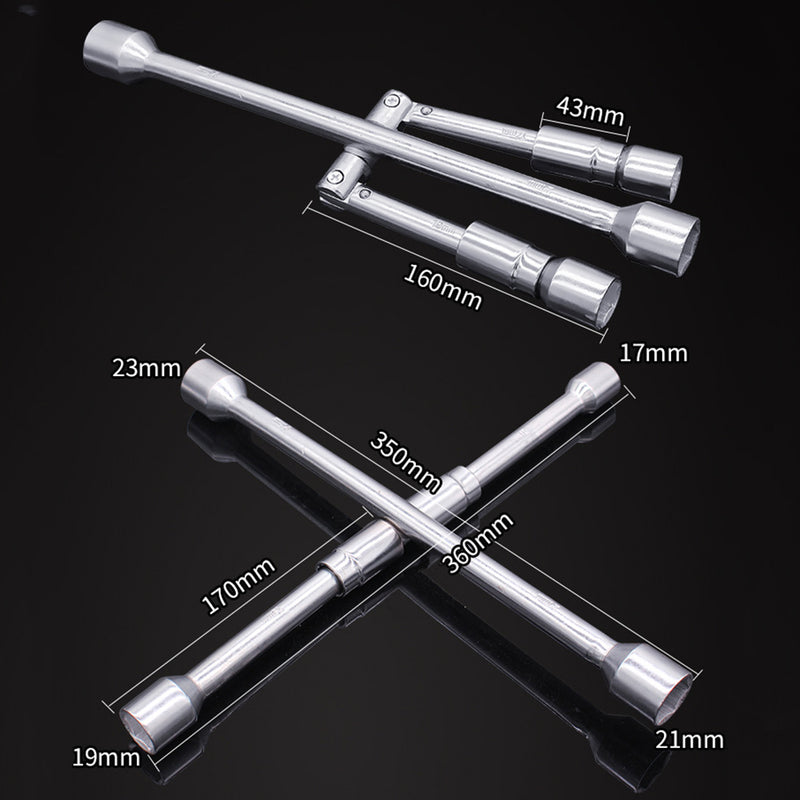 Universal Folding 4-Way Wrench Cross Wrench Tire Removal Repair Tool For Cars