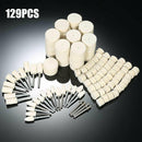 129pcs Felt Point Polishing Tool Wool Felt Buffing Mounted Point for Dremel