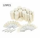 129pcs Felt Point Polishing Tool Wool Felt Buffing Mounted Point for Dremel