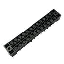Terminal Block 12 Positions Black Dual Raw Barrier Screw Covered Strip Plastic