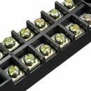 Terminal Block 12 Positions Black Dual Raw Barrier Screw Covered Strip Plastic