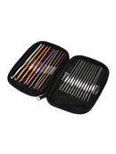 22 Sizes Aluminum Handle Crochet Hooks Knitting Knit Needles Weave Yarn Set