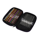 22 Sizes Aluminum Handle Crochet Hooks Knitting Knit Needles Weave Yarn Set
