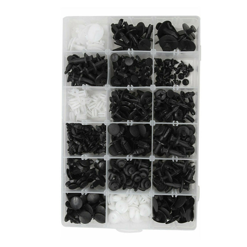 415pcs Plastic Push Pin Rivets Fasteners Fender Bumper Clips & Screwdriver Piler