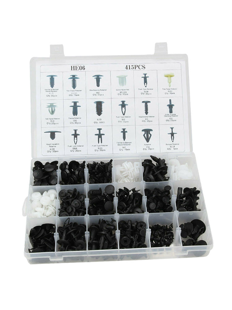 415Pcs/Set Plastic Push Pin Rivets Fasteners Bumper Clips Nice Fashion ettr