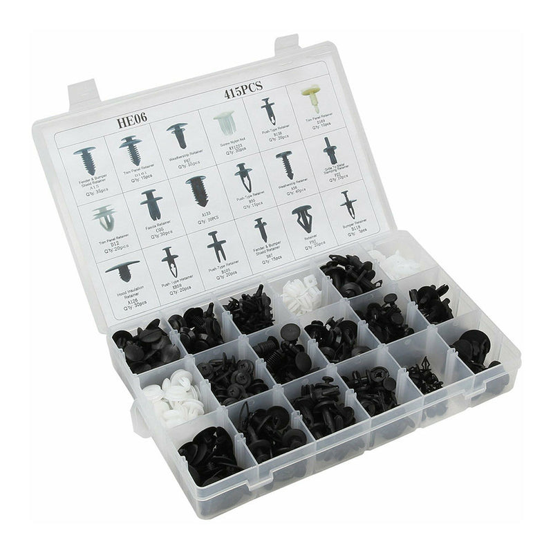 415Pcs/Set Plastic Push Pin Rivets Fasteners Bumper Clips Nice Fashion ettr
