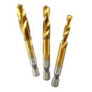 6PCS Hex Shank Titanium Threaded Drill Bit Set Composite Tap M3-M10 CV B