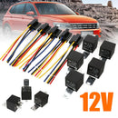 5X Automotive Relay DC12V Car SPDT 5Pin 5 Wires w/Harness Socket 40/30 Amp