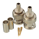 10 Sets 3 Piece BNC Male Crimp For RG59 RG-59 Coaxial RF Cable Connector Plugs