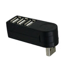 Mini 3 Port USB 3.0 Rotating Splitter Adapter Hub For PC Laptop Notebook Ma