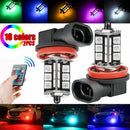 2-Pack LED Fog Lights Bulbs RGB 5050 27SMD 16 Color Car Headlight Fog Light Lamp