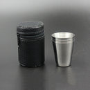Shot Cup Drinking Mug w/PU Leather Cover 4pcs Stainless Steel Durable Home