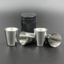 Shot Cup Drinking Mug w/PU Leather Cover 4pcs Stainless Steel Durable Home