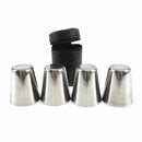 4Pcs Stainless Shot Glass Cup Drinking Mug Leather Cover Case Set Newest Useful