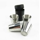 4Pcs Stainless Shot Glass Cup Drinking Mug Leather Cover Case Set Newest Useful