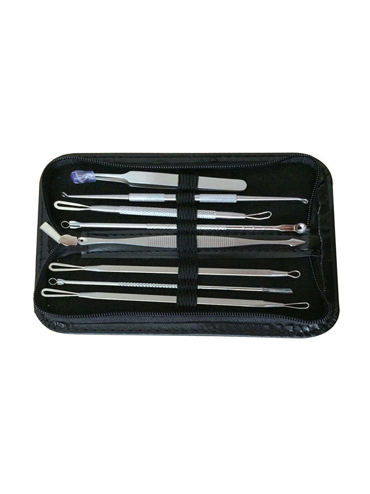 8Pcs/Set Trendy Blackhead Acne Pimple Blemish Extractor Remover Tools Best Kit