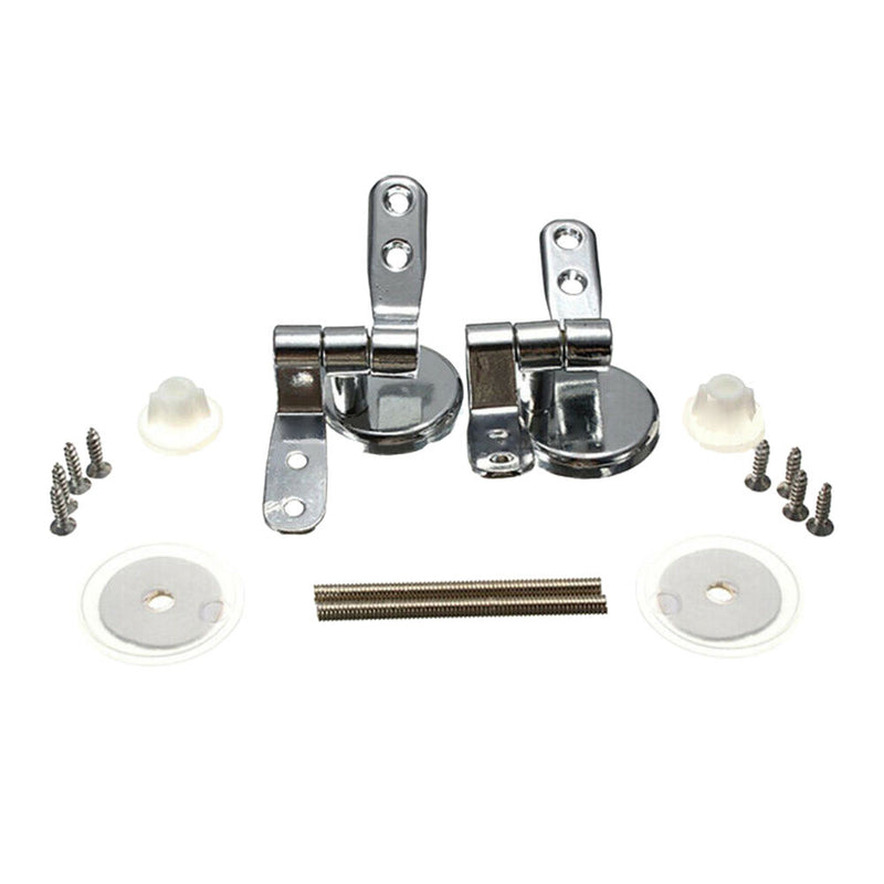 1 Set Toilet Seat Hinge With Fittings Mountings Chrome with Fittings