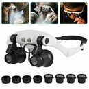 LED Head Magnifying Glass Jewelry Making Watch Repair Tool Magnifier Tweezer Q Z