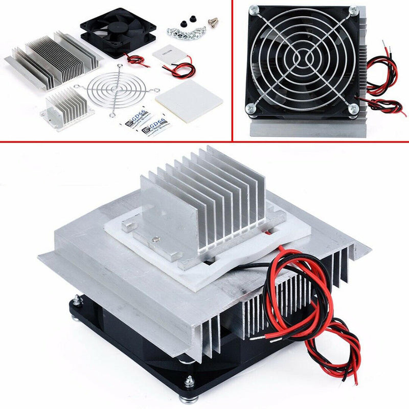 12V Thermoelectric Peltier Refrigeration Cooling Cooler Fan System Heatsink Set