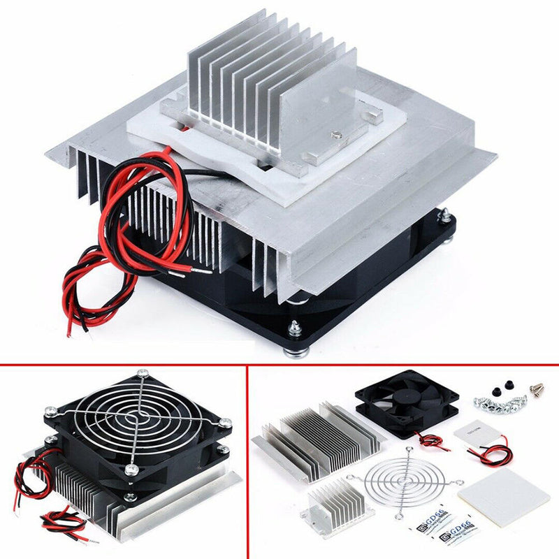 12V Thermoelectric Peltier Refrigeration Cooling Cooler Fan System Heatsink Set