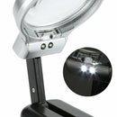Foldable Magnifier Glass With LED Light Adjustable Lamp Magnifying Loupe 3X Read