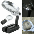 Foldable Magnifier Glass With LED Light Adjustable Lamp Magnifying Loupe 3X Read