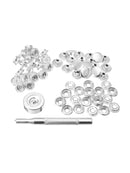 62x Snap Fastener Stainless Steel Canvas Screw Press Stud Boat Cover Tools Kit
