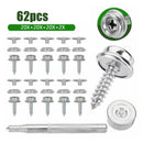 62x Snap Fastener Stainless Steel Canvas Screw Press Stud Boat Cover Tools Kit
